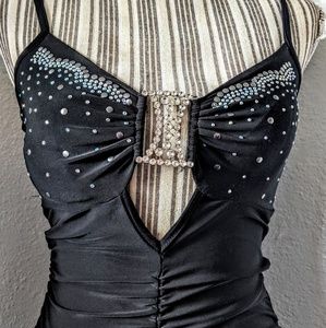 Detailed Black Mini Dress